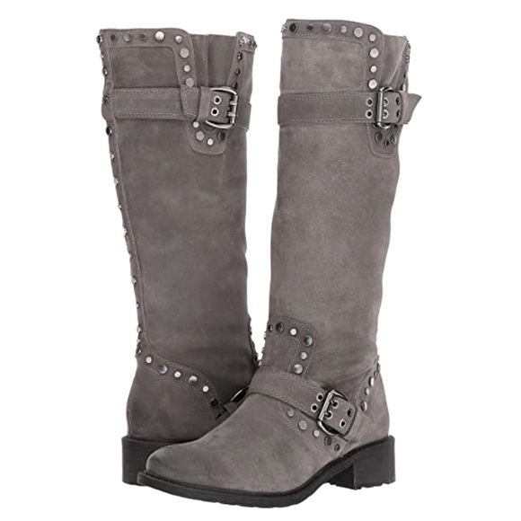 Sam Edelman Shoes - Sam Edelman Deryn Extra Rugged Distressed Discolored Studded Moto Suede Boots